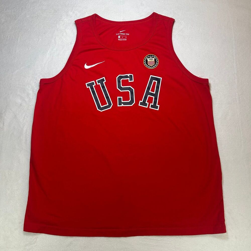 Nike Team USA Olympic Tank Top Red Sleeveless Shirt Men's XL